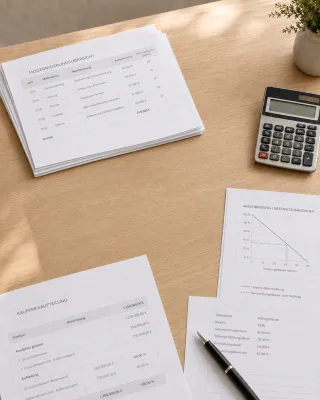 Akten auf Tisch